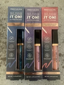 3 Pk Profusion Glitter Eyeliner-pink rhodite, noble amethyst, wise sapphire - Picture 1 of 1
