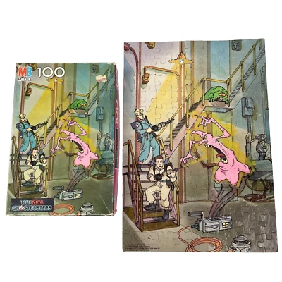 Vintage 1987 Milton Bradley The Real Ghostbusters 100 Piece 11" X 16" Puzzle - Image 1 of 4