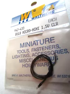 Walthers no scale #942-433 Bulb, Micro-Mini 1.5 Volt, .083 Amp - Clear, one bulb - Picture 1 of 1
