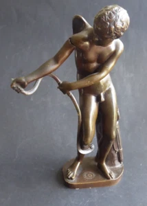 XIXe Bronze Sculpture Statue A. Collas Cupidon Cupid bronze statue h 25cm - Picture 1 of 12
