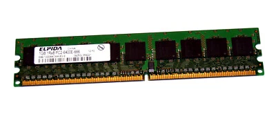 1 GB DDR2 RAM 240-pin ECC 1Rx8 PC2-6400E  'Elpida EBE10EE8ACWA-8G-E'  444908-051 - Photo 1/2