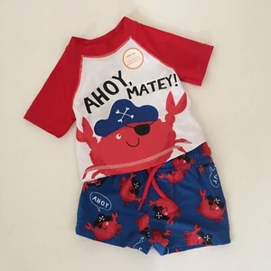Just One You Swim Set Baby (3M) Swim Trunks and Shirt Swimsuit - Picture 1 of 4