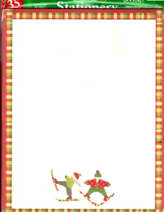 Merry Christmas Snow Ski Skier Skis Skiing Computer Letter Paper - 35 Sheets - Picture 1 of 2