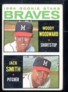 1964 TOPPS WOODY WOODWARD / JACK SMITH BRAVES ROOKIE STARS #378 VG U729