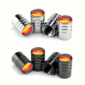 4X German Germany Flag Tyre Valve Dust Caps Car Wheel Tire Valve Stem Cover Cap - Picture 1 of 3