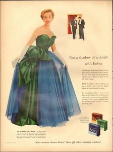 1950's Vintage ad for Kotex Sanitary Napkins dress Green Gloves 11/23/21 - Picture 1 of 1