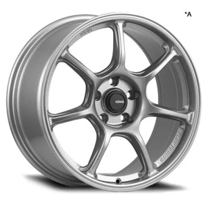 15x7 +30 Konig Ultragram 4x100 Titanium Metallic Wheels (Set of 4) - Picture 1 of 2