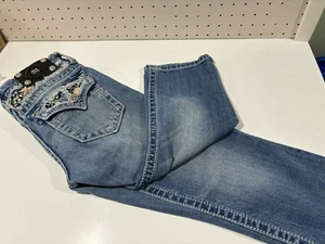 Miss Me Girls 14 Embellished Floral And Bling Denim Summer Capris  - Picture 1 of 6