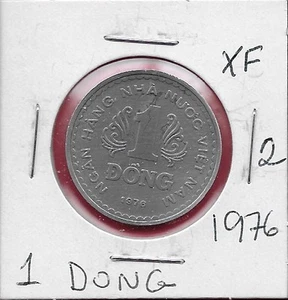 VIETNAM NORTH SOCIALIST REP 1 DONG 1976 XF #2 NGAN HANG NHA NUOC VIETNAM,ORNAME - Bild 1 von 2