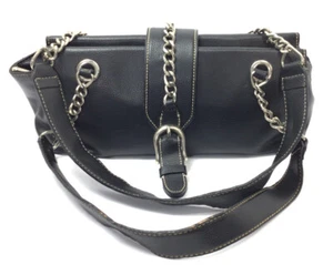 Bolso de hombro vintage Luella Bartley de cuero negro - Imagen 1 de 12