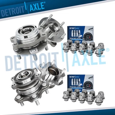 Front Rear Wheel Bearing Hubs with 20pc Wheel Lug Nuts for Altima Maxima Murano - Image 1 of 4