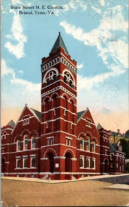 A32 Postkarte Bristol Tennesse - VA State Street M.E. Kirchenstempel grüne Briefmarke - Bild 1 von 2