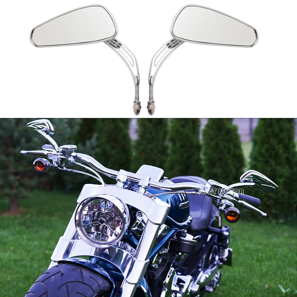 Espejos retrovisores de vidrio tribal cromados Teardrop X2 para Harley Davidson 2005 VRSCSE SE V-Rod Foto 1 de 4