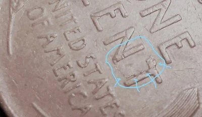 1947 D  WHEAT Cent ( REV   LAMINATION  ERROR  WITH  PEEL  #OR647D - Image 1 of 4