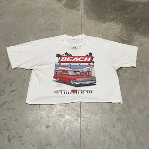 Vintage The Beach Boys Shirt Size 2XL 1994 Tour Cropped White Distressed - Picture 1 of 6