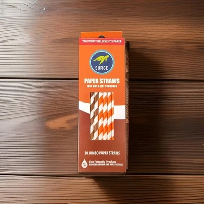 Pajitas de papel jumbo ecológicas de 8" 30 CT Cleveland Browns FÚTBOL AMERICANO ECOLÓGICO Foto 1 de 3