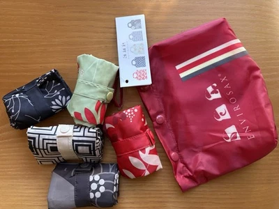 Envirosax NUEVO CON ETIQUETAS Multiuso Reutilizable Bolsa de Compras Conjunto de 5 Gráficos Mikado ENVÍO GRATUITO Foto 1 de 4