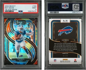 2024 Select Premier Level Ray Davis #189 Tie-Dye Prizm /25 (RC) PSA 9 Pop 1 - Picture 1 of 3