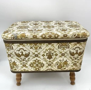 Vintage Redmon Näh Aufbewahrungsbox Hocker Sitz groß Fuß Ottomane MCM Bank - Bild 1 von 10
