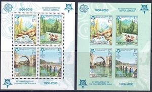 BOSNIA SERBA 2005 Cinquantenario francobolli Europa 2 BF MNH** - Picture 1 of 1