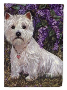 Caroline's Treasures Westie Lily & Lilacs House Flag PPP3216CHF - Picture 1 of 4