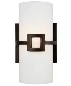 Design House 514604 Monroe Wandleuchte, Milchglasschirm, Bronze mit Ölschliff - Bild 1 von 7