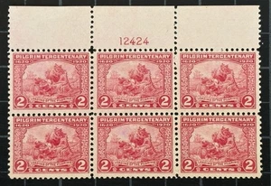 US Stamps - SC# 549 - MOG NH - Plate Block 6 - Pilgrim Tercentenary - SCV = $135 - Picture 1 of 2