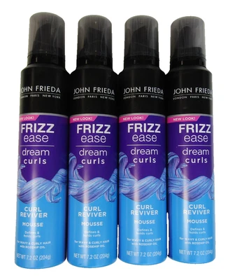 4 mousse John Frieda Frizz Ease Dream Curl Reviver 7,2 oz para cabello ondulado y rizado Foto 1 de 3