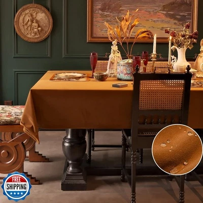 ZIWUROAD Fall Retro Velvet Tablecloth 60 x 84 Inches, Waterproof Washable Rec - Image 1 of 4
