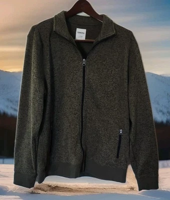 Sonoma Supersoft Sweater Fleece Long Sleeve Zip Men's Jacket Heather Green - LG - Imagem 1 de 4