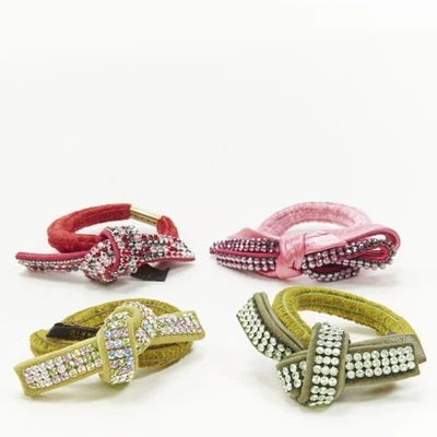 ALEXANDRE DE PARIS Alexander Zouari LOTE DE 4 pajaritas de cuero cristal Foto 1 de 4