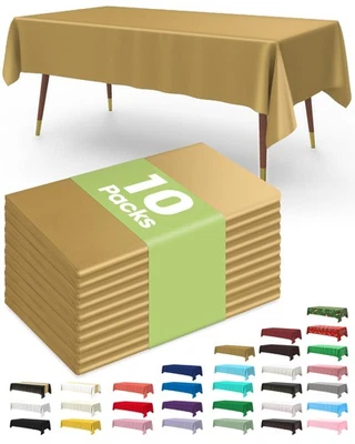 Plastic Table Cloth Disposable 10 Pack, 54 x 108 Inch Table Cloths, Graduatio... - Image 1 of 4