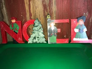 NOEL wood letters hand painted Christmas shelf sitter Holiday Decor…………e1 - Picture 1 of 10