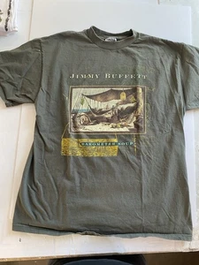 Vintage 1995 Jimmy Buffett Barometer Soup Tour Shirt XL Olive Green Giant Tultex - Picture 1 of 7