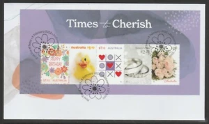 AUSTRALIA 2022 - TIMES TO CHERISH Minihoja de 5 en muy buen estado usada en FDC - en stock ahora. - Imagen 1 de 1