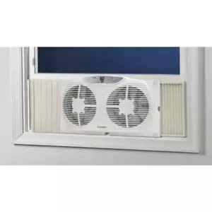 Lasko Reversible Twin Window Fan 9-Inch W/ Thermostat, Timer, Remote Control NEW - Picture 1 of 11