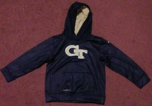 GEORGIA TECH NIKE THERMA FIT KIDS SIZE 7 HOODED LONG SLEEVE PULLOVER HOODIE - Picture 1 of 5
