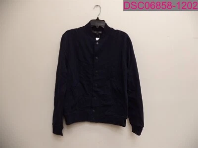 Slate & Stone Men's Snap Button Bomber Jacket Coat Navy Blue Medium E1JKT5135-1 - Image 1 of 4