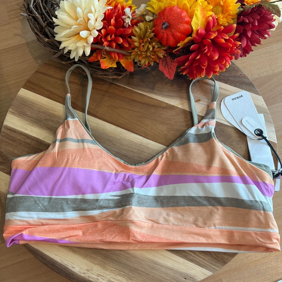 Prana Womens Willow Falls Waves Reversible Bikini Top S Summer Beach Vacation