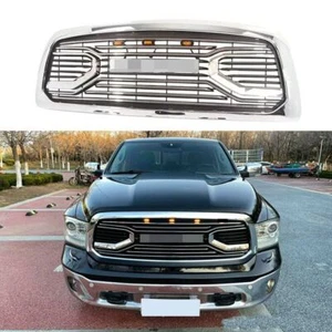 Chrome Big Horn Front Grille Fits for Do dge Ram 1500 2014-2018 W/Light Letters - Picture 1 of 7