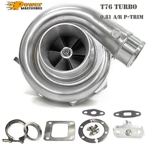 T76 Universal Performance Turbo 0.81 A/R P Trim T4 Turbina V-band Brida + abrazadera - Imagen 1 de 10