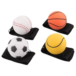 Wrist Band Ball Rubber Bouncy Sports Return Ball with Wrist Strap Reusable Wrist - Picture 1 of 8