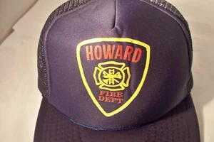 Vintage Howard Fire Dept. Mesh Trucker Snapback Hat Suamico WI Department - Picture 1 of 8