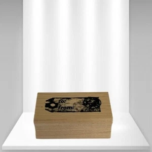 Vintage Wooden Handle Rubber Stamp " To / From" - Picture 1 of 4