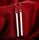 Elegant Women 925 Sterling Silver 65mm Long Bar Vogue Drop Dangle Earrings #ea99