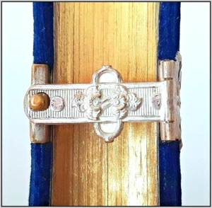 (1853) CLASPED Book of Hours Blue Velvet ⚜ Antique Christian Catholic Bible Art - Picture 1 of 14