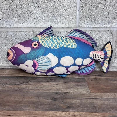 Vintage Natural Creations Decorative Pillow Fish 1992 Rare Plush - Image 1 of 4