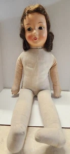 Swedish style Paper Mache Cloth Body Doll 19" ANTIQUE Creepy Handmade - Picture 1 of 15