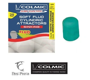COLMIC - SOFT FLUO CYLINDRIC ATTRACTORS - LIGHT BLUE - Confezione da 25 pezzi. - Imagen 1 de 2