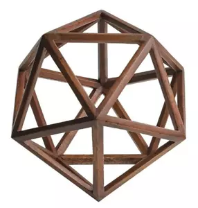 Da Vinci Platonic Icosahedron 3D Geometric Model 4.5" Polyhedron Interior Accent - Picture 1 of 2